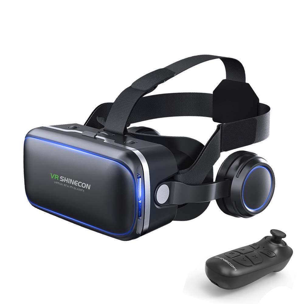 Best VR Headset for iPhone & Android - 3D Virtual Reality Glasses for Movies, Games & TV - Compatible with 4.7-6 Inch Phones - Includes Remote Controller - Perfect for Home Entertainment & Immersive Gaming Experience