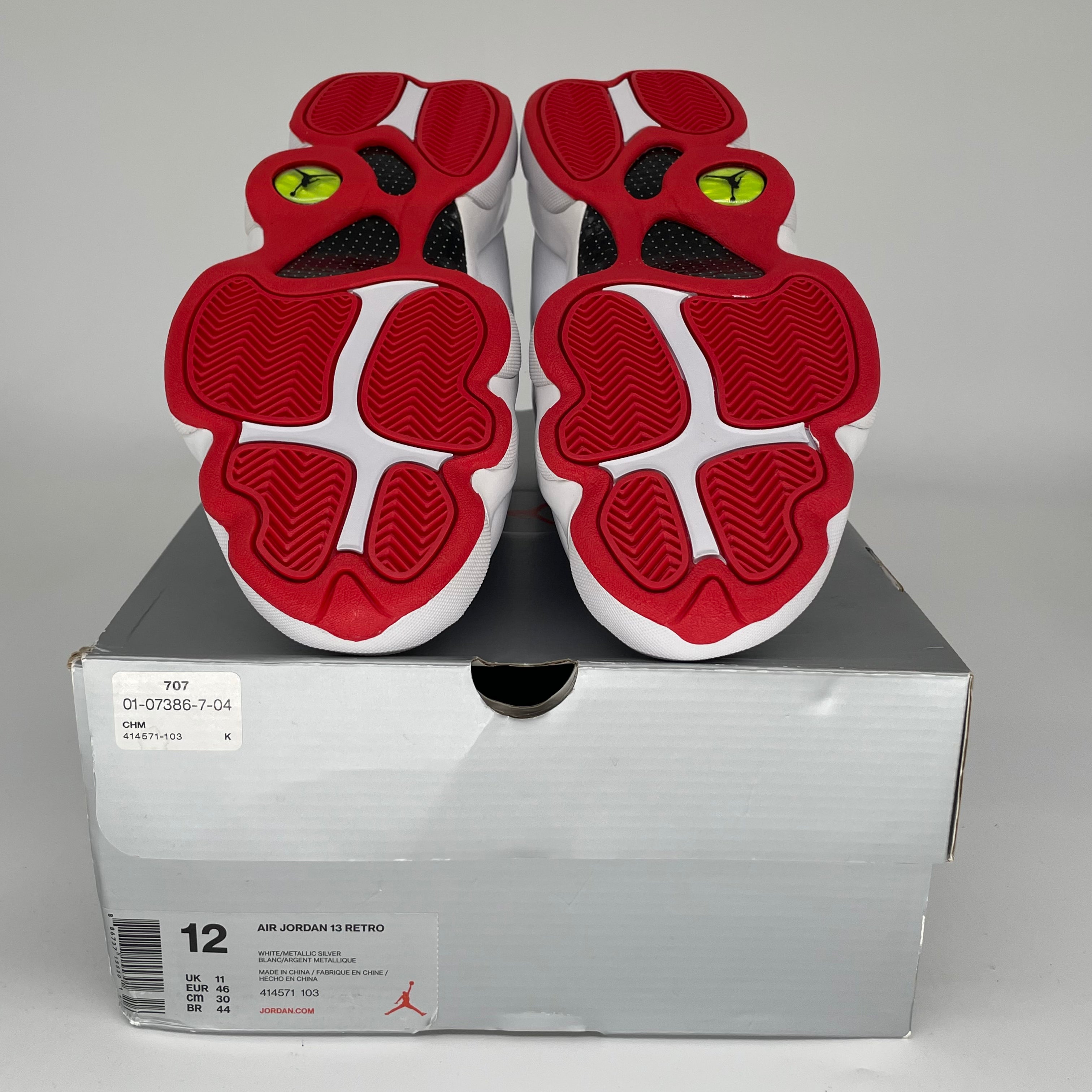 Original Air Jordan 13 Alternate 'History of Flight' Basketball Shoes - Size 12 (414571-103) White/Black for Men - Perfect for NBA Games, Streetwear & Sneaker Collectors