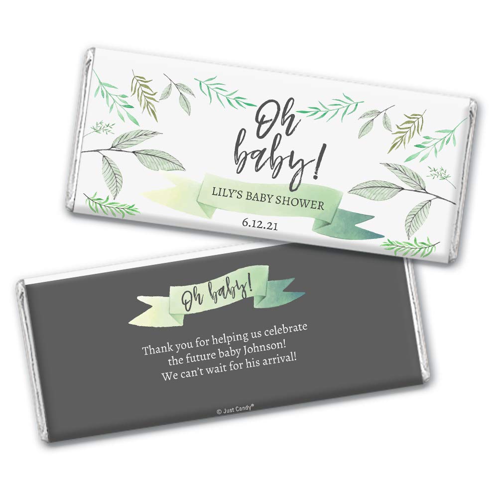 25 Pack Personalized Baby Shower Chocolate Bar Wrappers - Custom Candy Favors for Gender Reveal, Newborn Celebration & Party Decorations