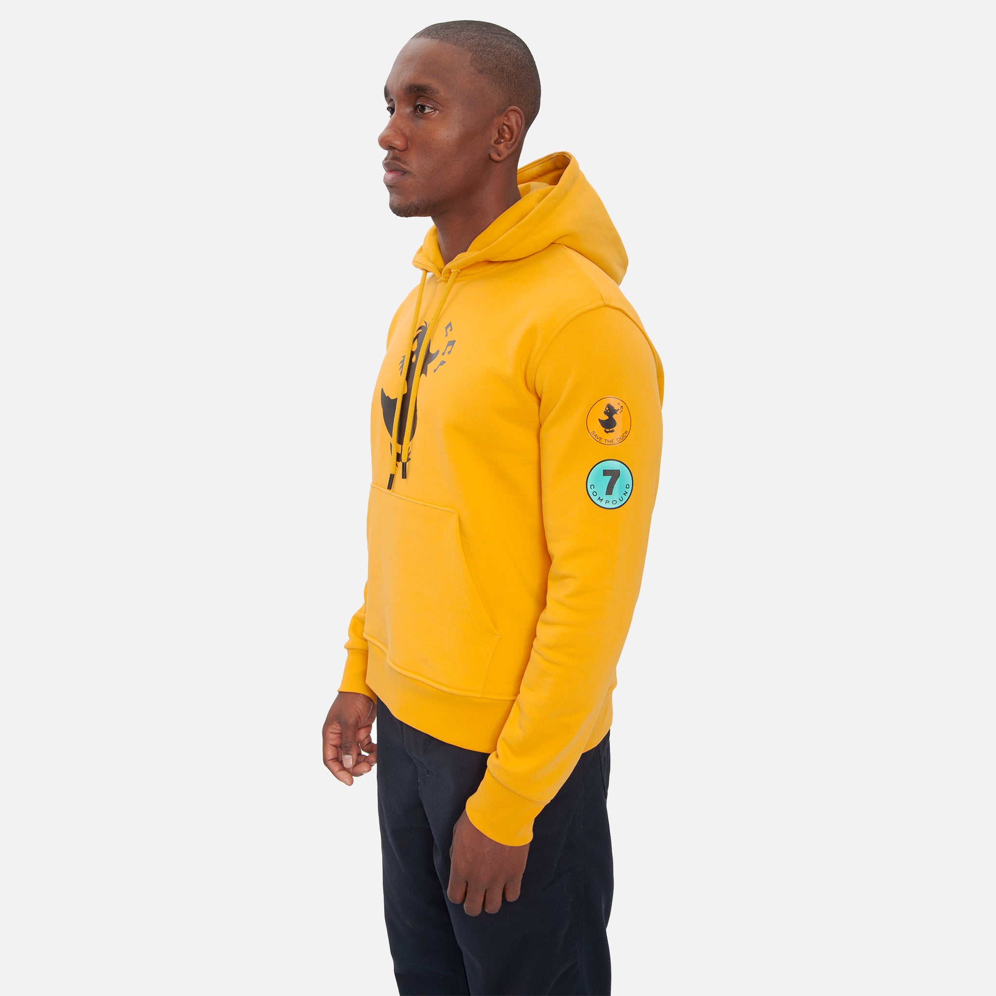 COMPOUND X SAVE THE DUCK DUCK HOODIE - Yellow & Black | Waterproof Winter Jacket for Outdoor Activities & Urban Style