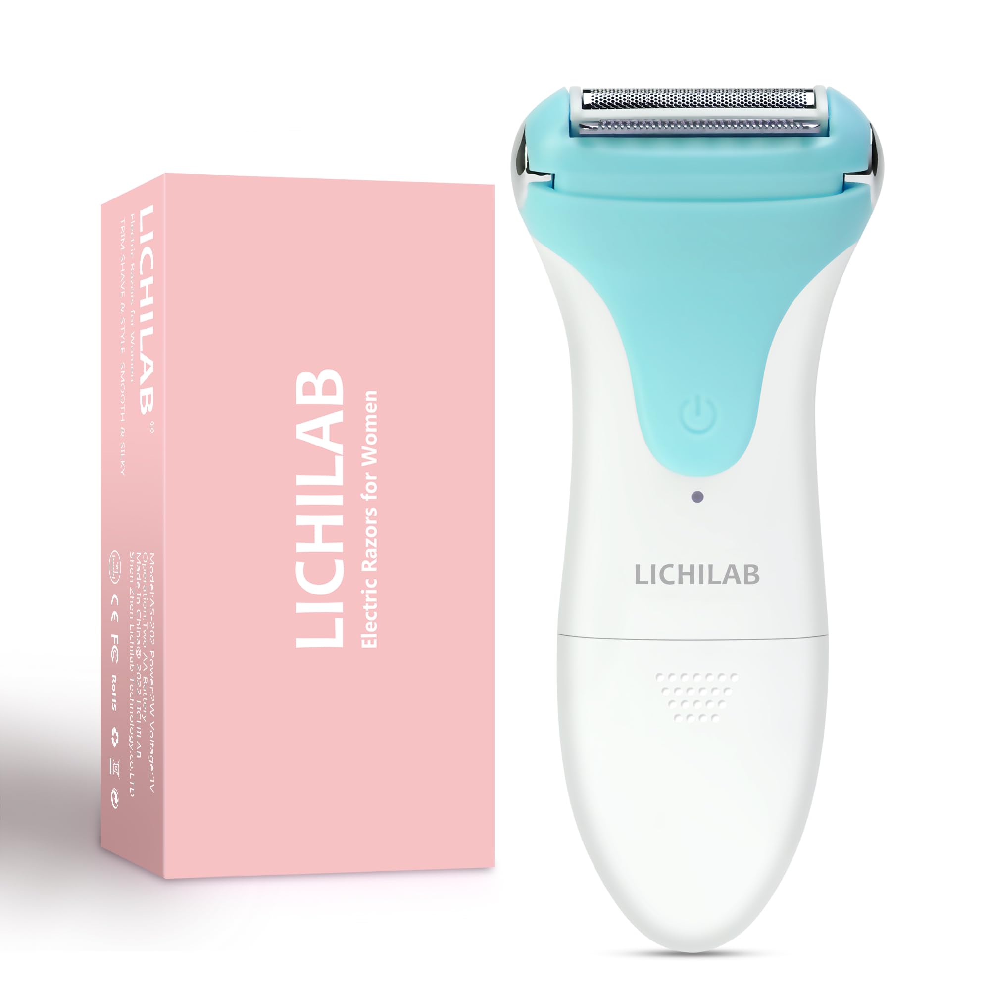 Electric Razor for Women - Lady Shaver & Bikini Trimmer, Wet & Dry Cordless Pubic Hair Remover for Legs & Underarms, Viridian/U7YZ - Perfect for Travel, Gym & Smooth Skin Care
