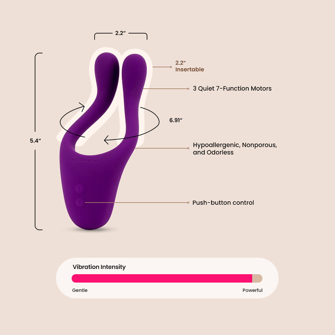 TRYST™ Multi Erogenous Zone Massager - Powerful Versatile Vibrator for Women & Couples | G-Spot, Clitoral & Full Body Stimulation | Perfect for Solo Play & Partner Intimacy | Waterproof & Rechargeable