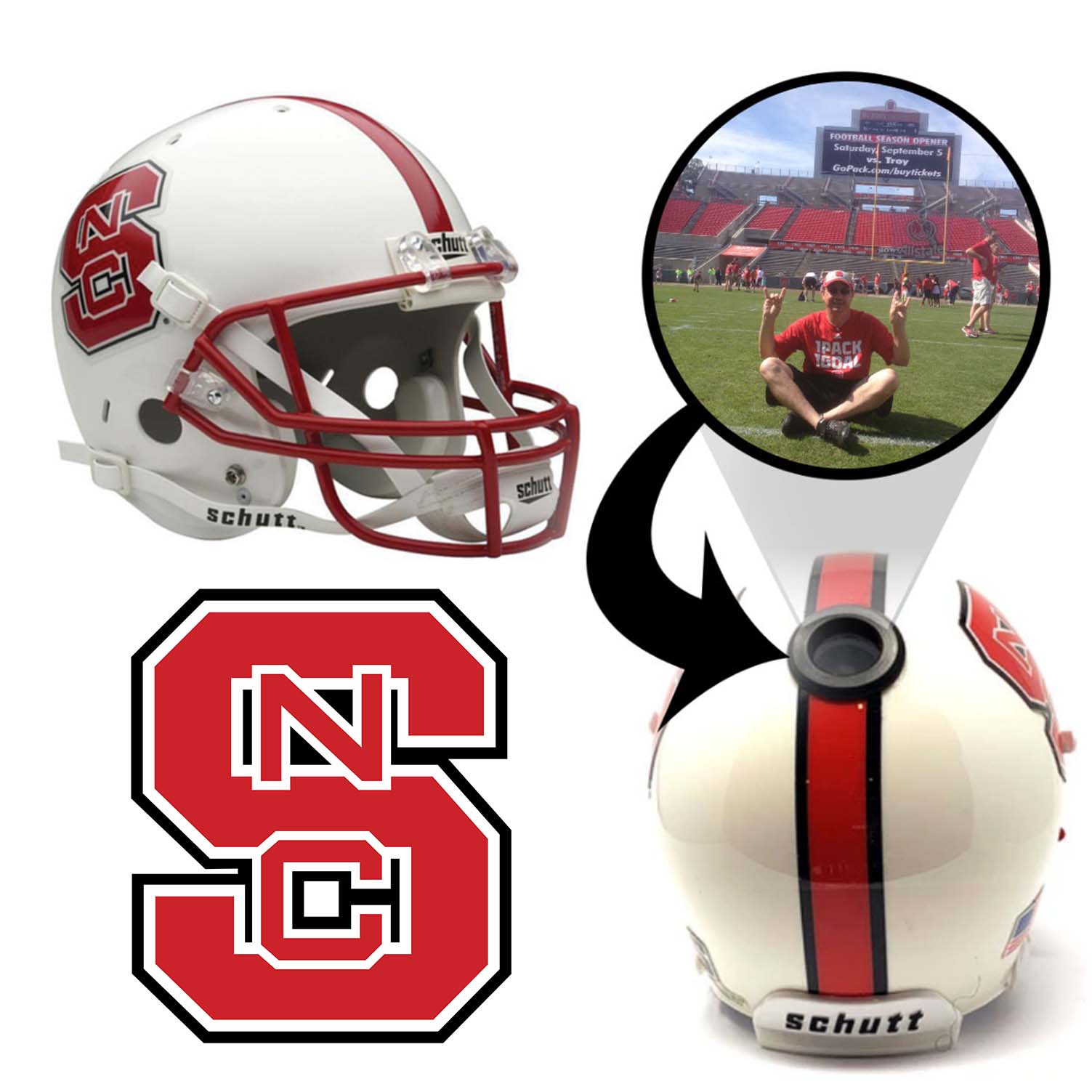 NC State Wolfpack College Football Collectible Mini Helmet - Officially Licensed Replica with Display Stand - Perfect for Fans, Memorabilia Collectors, and Home/Office Decor