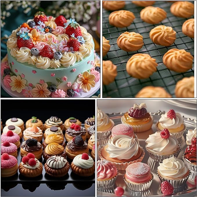 LEGACYCART 5PCS Large Stainless Steel Piping Tips Set - Professional Cake Decorating Nozzles for Frosting, Icing, Cupcakes, Cookies & Desserts | Dishwasher Safe | Perfect for Birthday Cakes, Wedding Desserts & Home Baking