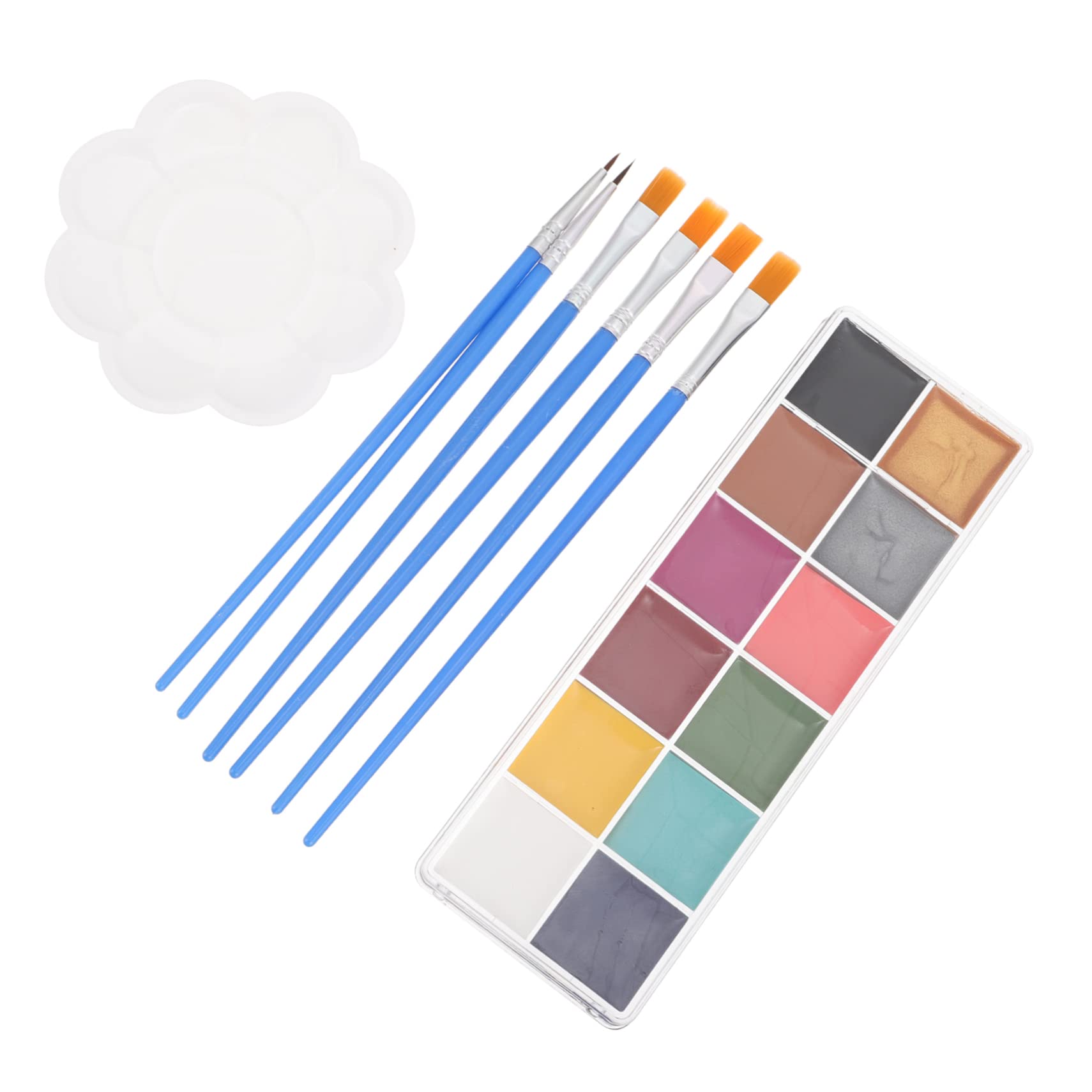 FRCOLOR 12-Color Halloween Makeup Spray Paint Kit - Witch, Skeleton & Rainbow Face Paint Set for Kids - Non-Toxic DIY Costume Makeup for Halloween Parties, Cosplay & School Events