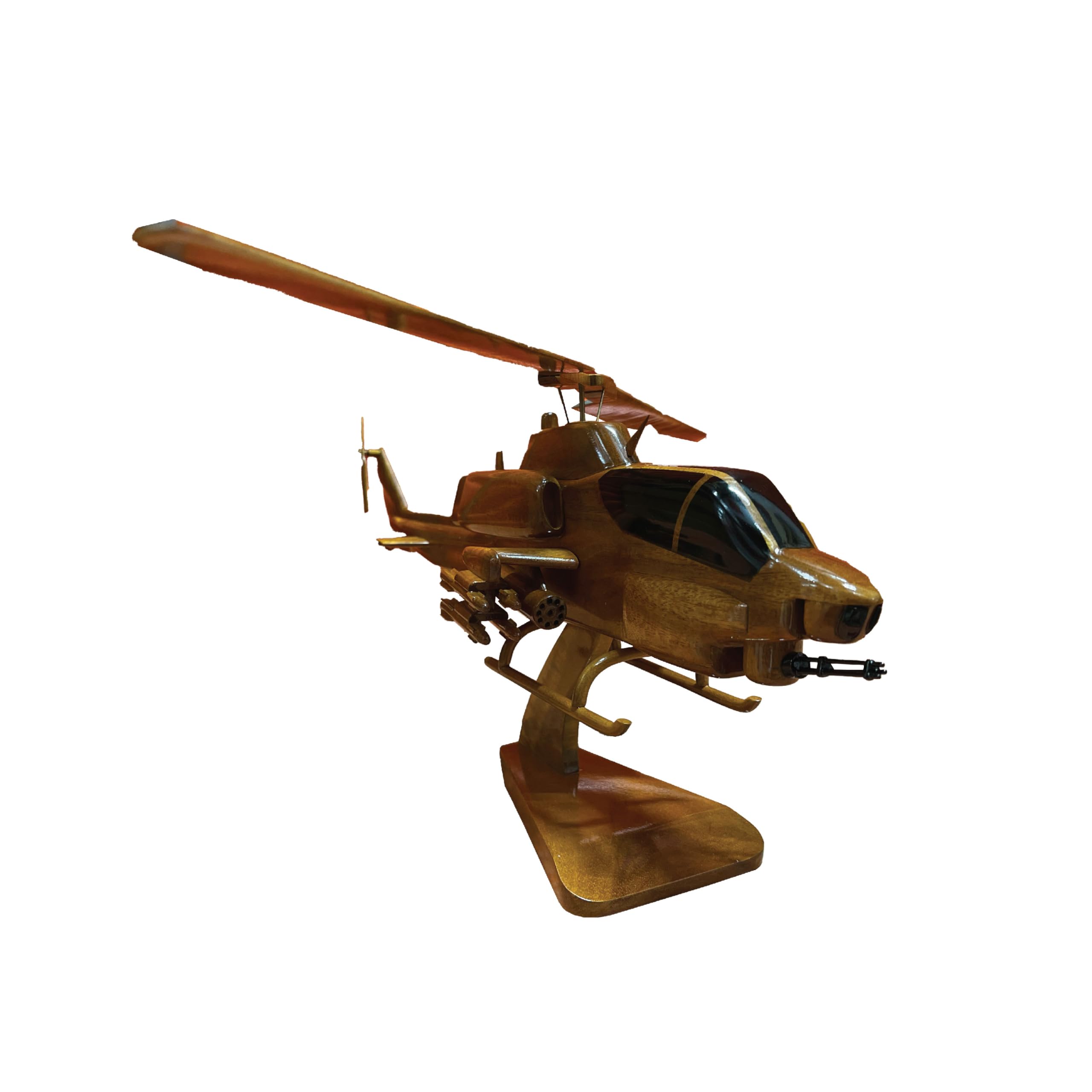 AH1G Cobra Helicopter Model - Premium Mahogany Wood Desktop Display - Perfect for Office Decor, Military Enthusiasts & Aviation Collectors