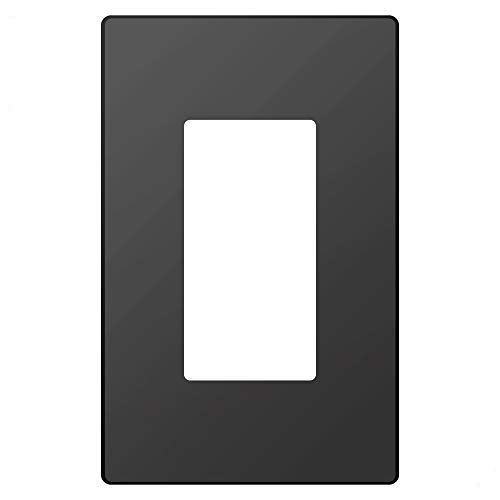 TOPELE 1 Gang Screwless Decorator Wall Plates - Standard Size Light Switch & Receptacle Outlet Cover (5 Pack, Black) - Perfect for Home, Office & Commercial Electrical Upgrades