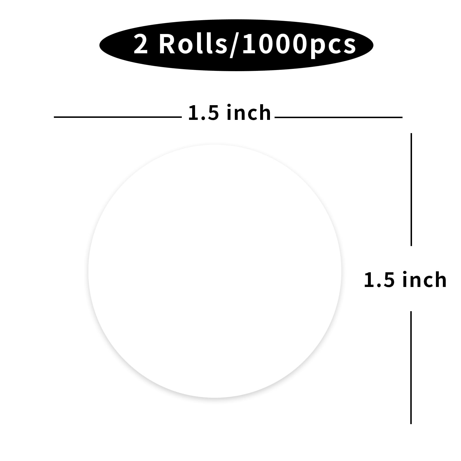 STARLIBOO 1.5 Inch Blank Dot Stickers - 1000Pcs White Round Price Stickers (2 Rolls) - Writable Circle Labels for Office, Garage Sale, Yard Sale - Perfect for Pricing, Organizing & DIY Crafts