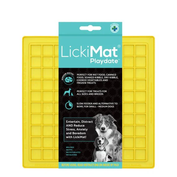 LickiMat Slow Feeder Dog Bowl - Pastel Playdate (4 Colors) for Small & Large Dogs, Anxiety Relief & Mental Stimulation, Perfect for Mealtime, Training & Enrichment Activities