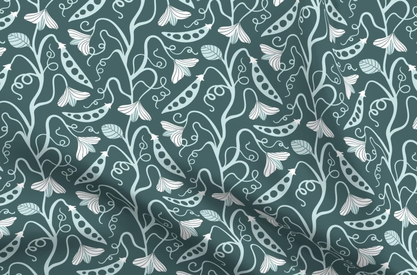 Sweet Pine Mint Floral Printed Minky Fabric by The Yard - White & Green Home Decor Fabric for Sewing Baby Blankets, Quilt Backing, Plush Toys & DIY Projects | Soft & Durable Fabric for Nursery Decor, Crafting & Upholstery