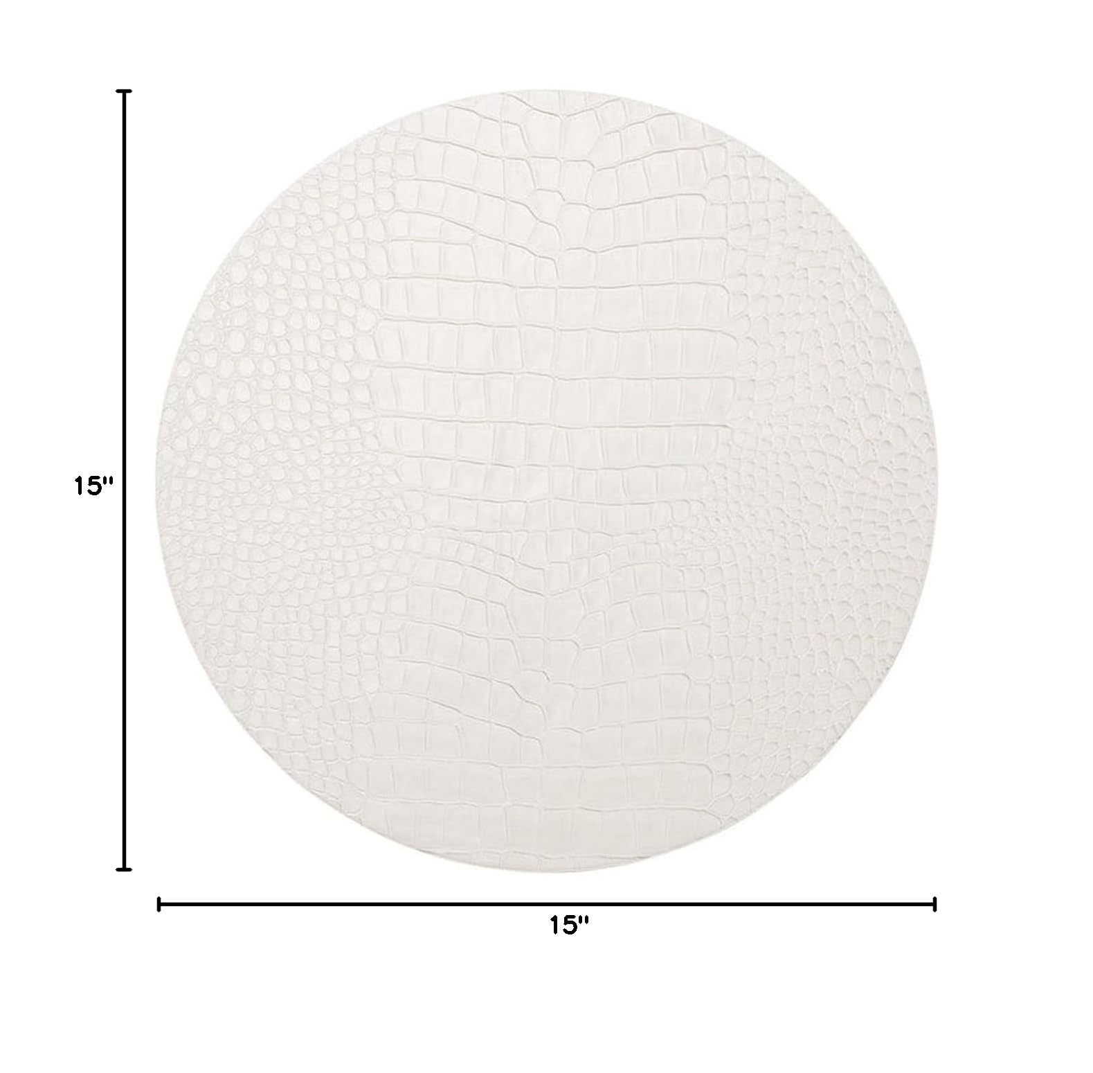 Kim Seybert Crocodile Embossed Placemats - Set of 4 White Luxury Table Mats for Formal Dining, Wedding Decor & Holiday Entertaining