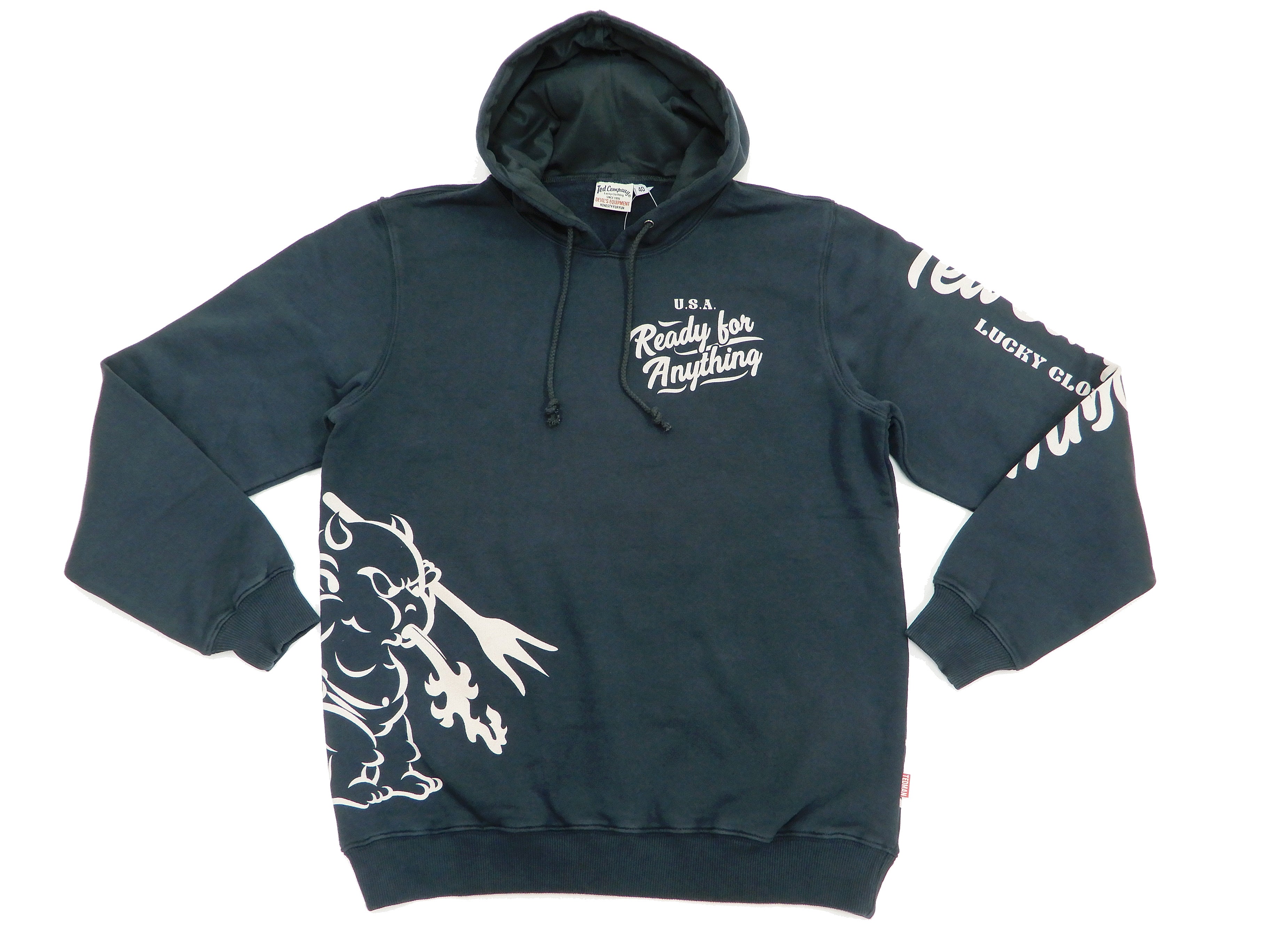 Tedman Men's Lucky Devil Graphic Printed Pullover Hoodie - Soft Cotton Hooded Sweatshirt for Casual Wear (Dark Blue) | Perfect for Streetwear, Gym & Everyday Comfort