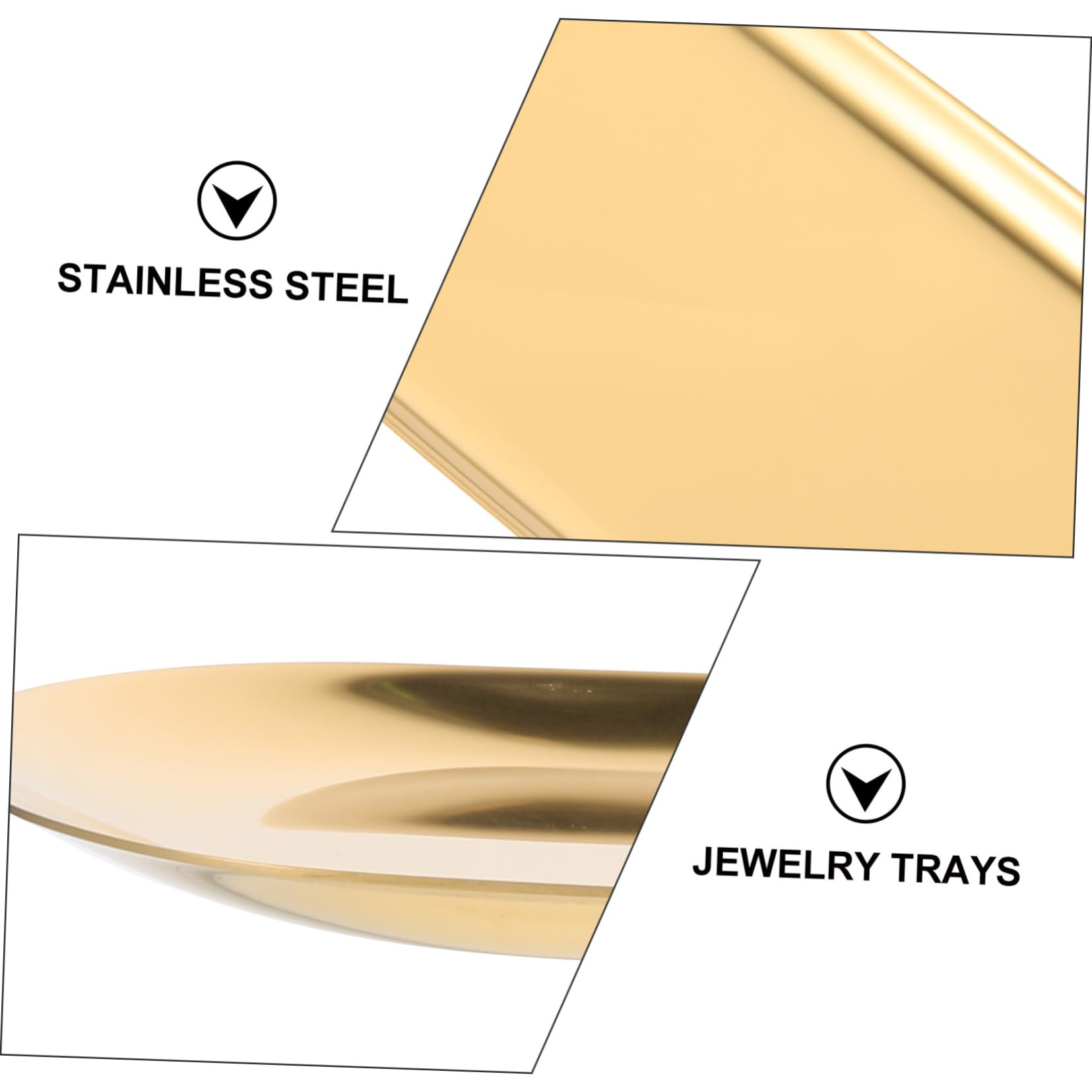 2-Piece Stainless Steel Golden Tiered Jewelry Tray Set with Clear Lids - Multi-Purpose Serving Tray for Charcuterie, Cake, Perfume & Home Decor - Perfect for Parties, Kitchen Storage & Vanity Organization