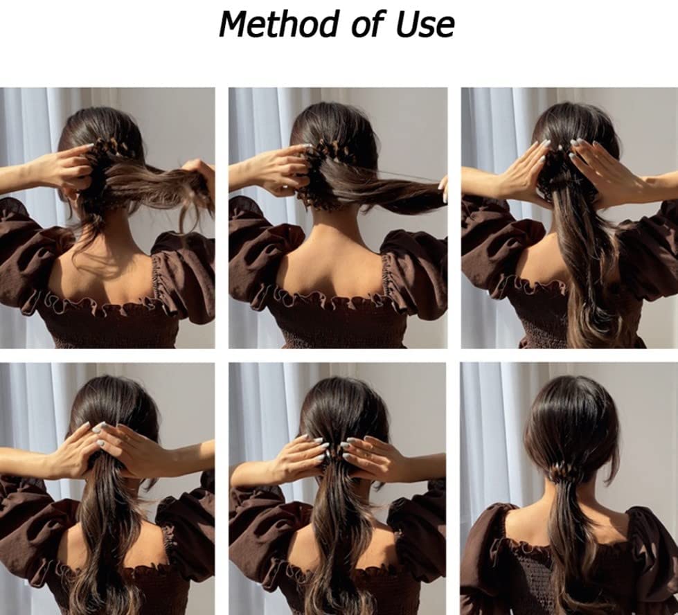 Livecool 6-Pack Plastic Ponytail Holder & Bun Maker - Bird Nest Shaped Hair Clips for Women & Girls with All Hair Types | Perfect for Updos, Messy Buns & Everyday Hairstyles