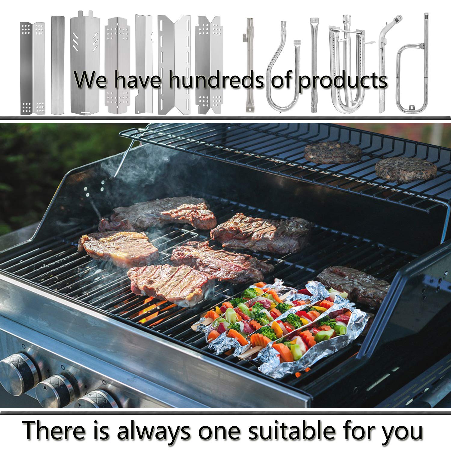 Stainless Steel Grill Heat Plates & Flame Tamer - 17-9/16