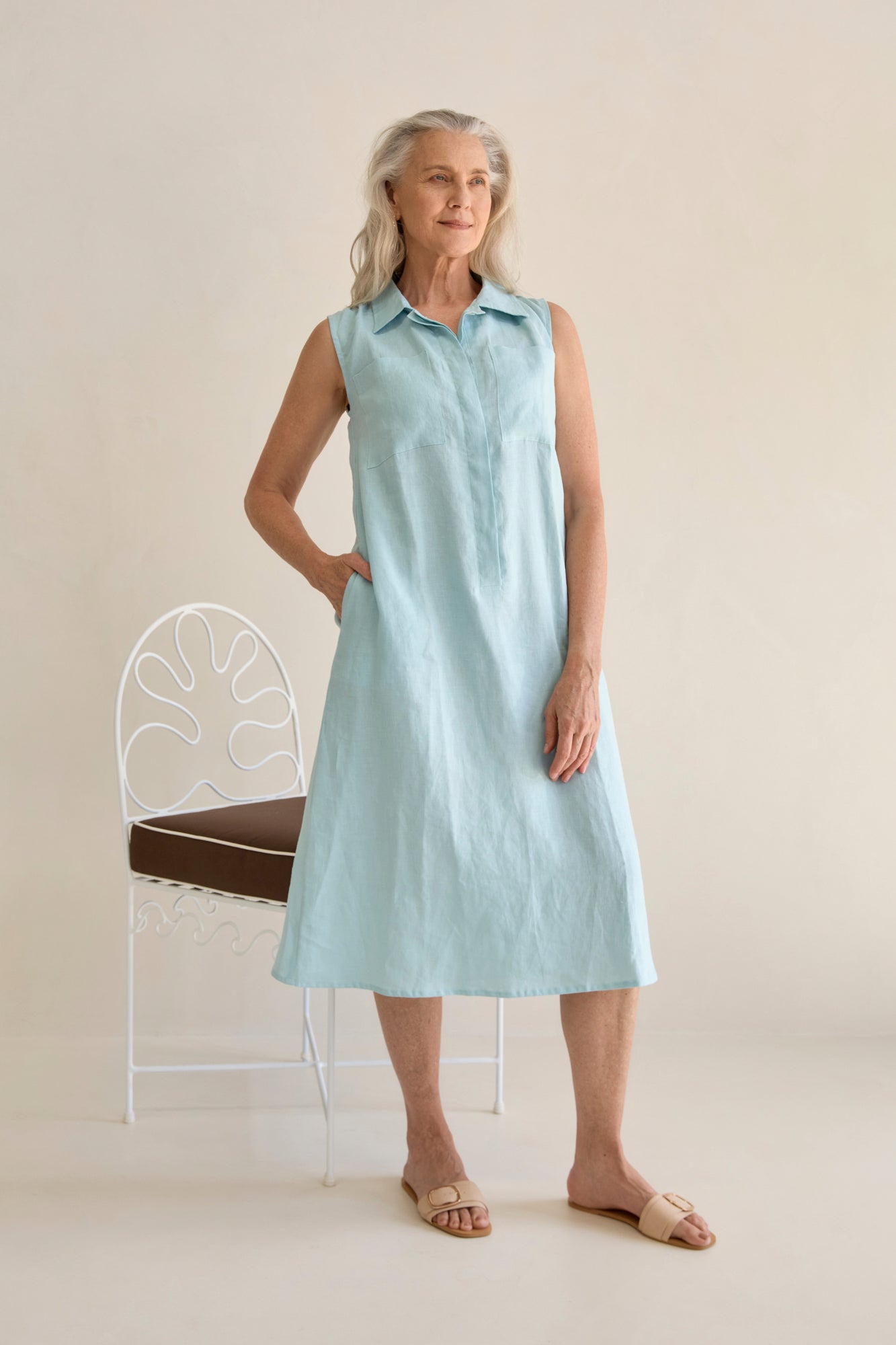 Samara Women's Linen Summer Dress - Breathable Casual Beach Dress for Vacation, Party & Outdoor Activities