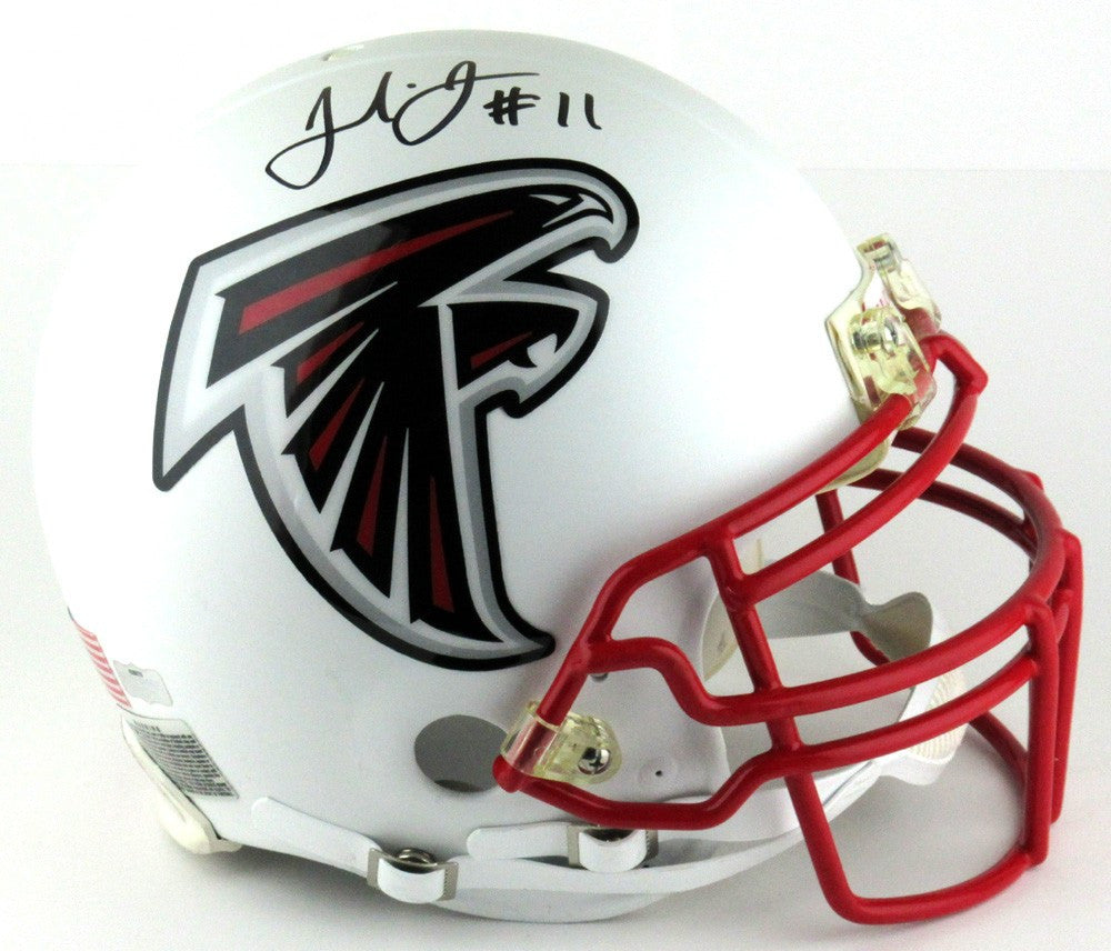 Julio Jones Autographed Atlanta Falcons NFL Helmet - Authentic Signed White Matte Football Helmet - Perfect for Collectors, Fans, and Sports Memorabilia Displays