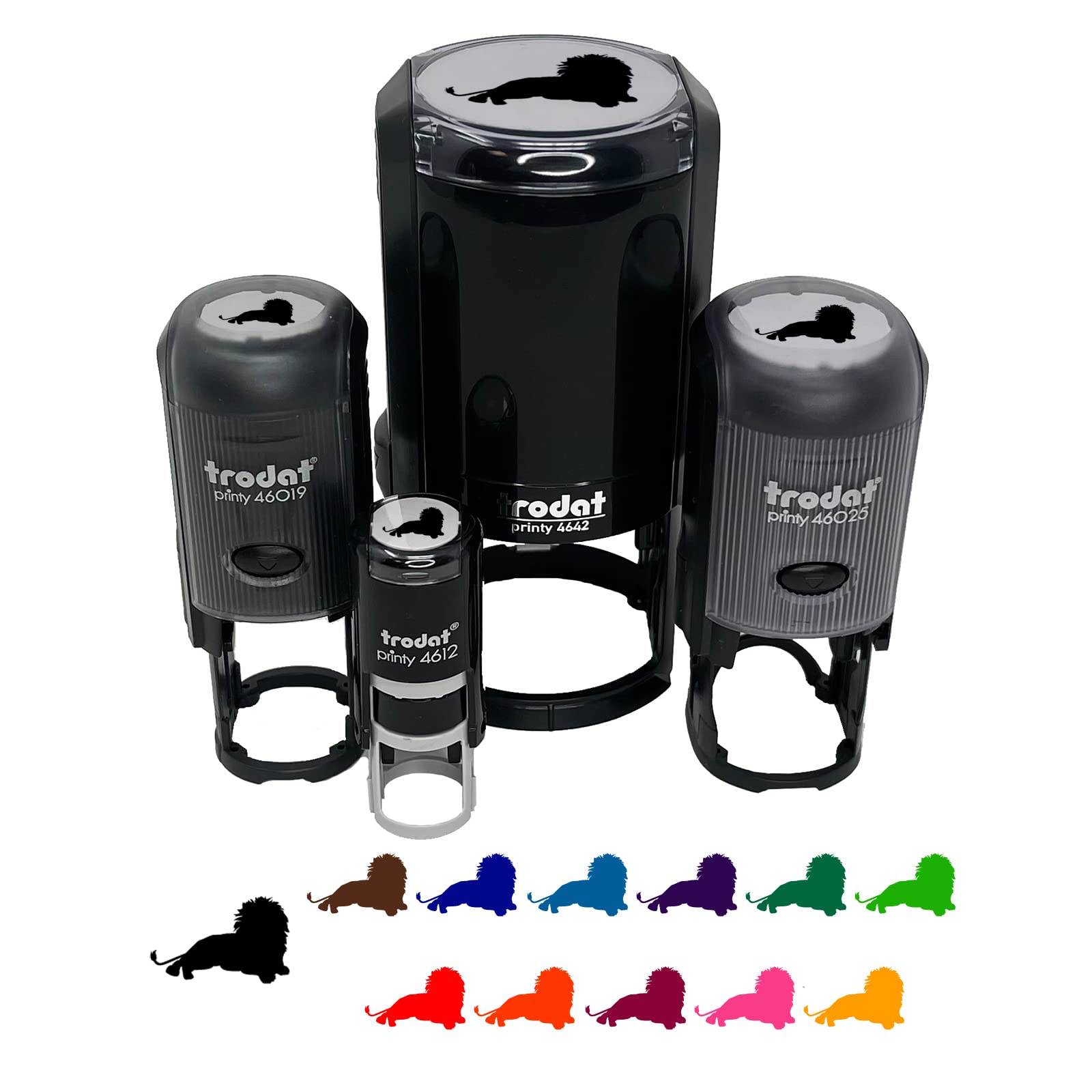 Lion Resting Self-Inking Rubber Stamp - 1 Inch Medium Size with Black Ink for DIY Crafts, Scrapbooking & Planner Decoration - Perfect for Journals, Cards & Gift Wrapping