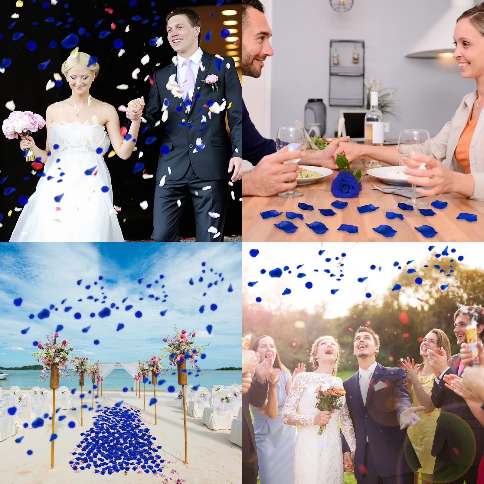 3000 Pcs Artificial Rose Petals - Blue Silk Flowers for Wedding Decor, Valentine's Day, Bridal Shower & Romantic Home Decorations - Perfect for Centerpieces, Aisle Scatter & Table Settings