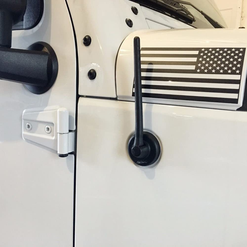 KSaAuto 6 3/4 Inch Short Antenna Replacement for 2019-2025 Jeep Wrangler JL JK Rubicon Sahara Sport Unlimited 4xe Willys Mojave JT Gladiator - Enhanced Car Radio Reception, Durable Jeep Accessories - Perfect for Off-Roading & Daily Commuting