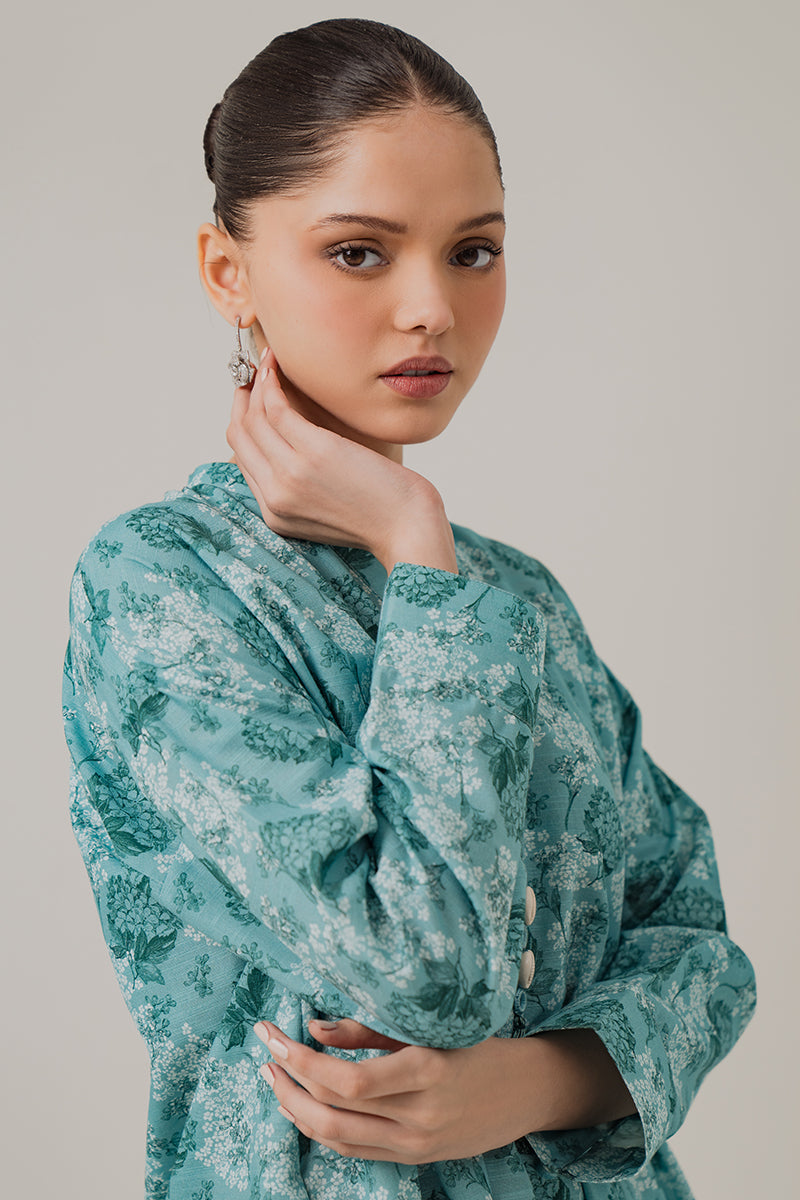 Elegant Mint Blue 2-Piece Khaddar Printed Suit Set for Women | Traditional Pakistani Ethnic Wear | Perfect for Weddings, Parties & Festive Occasions