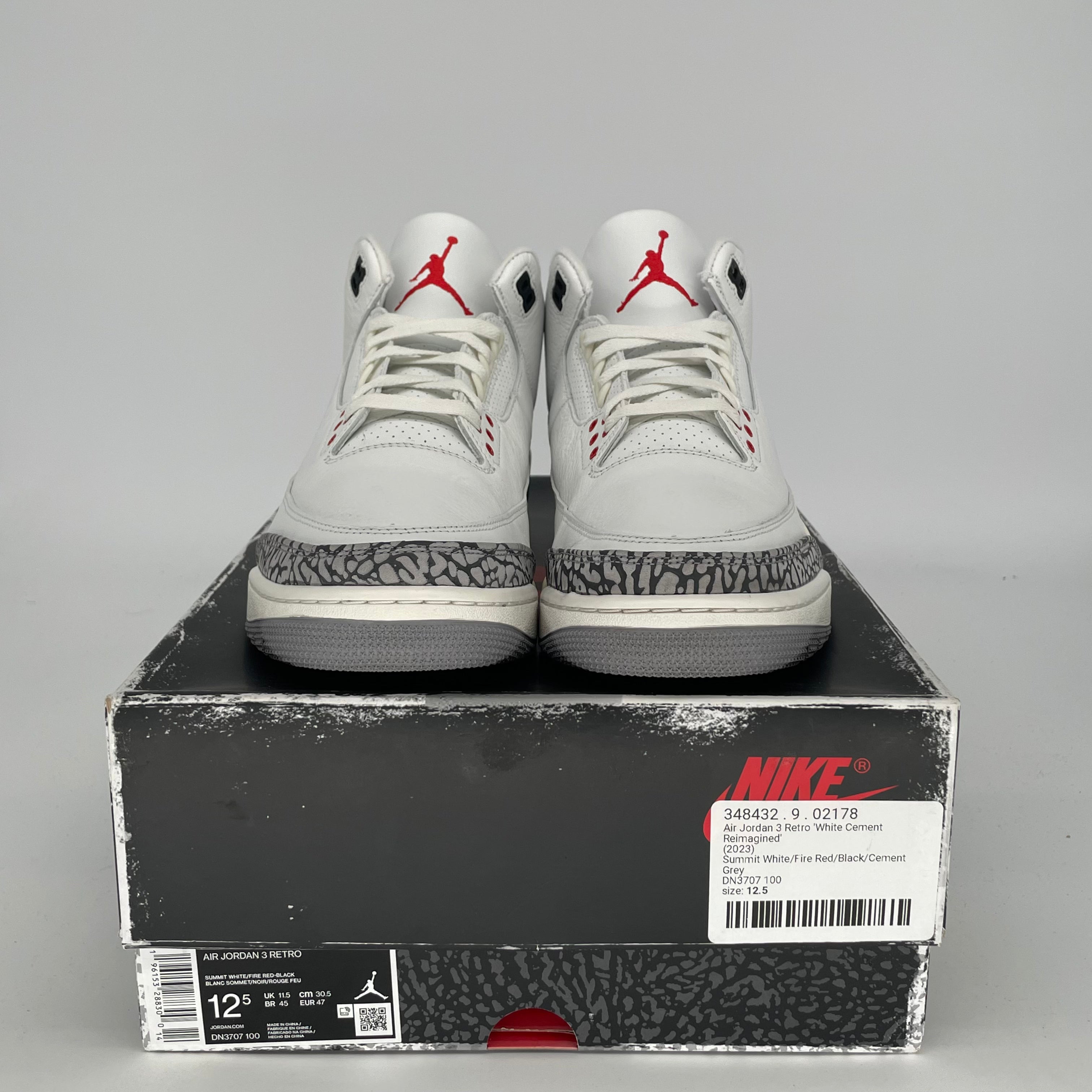 AIR JORDAN 3 White Cement Reimagined - Men's Size 12.5 (DN3707-100) - Authentic Retro Basketball Shoes for Sneaker Collectors & Streetwear Fashion