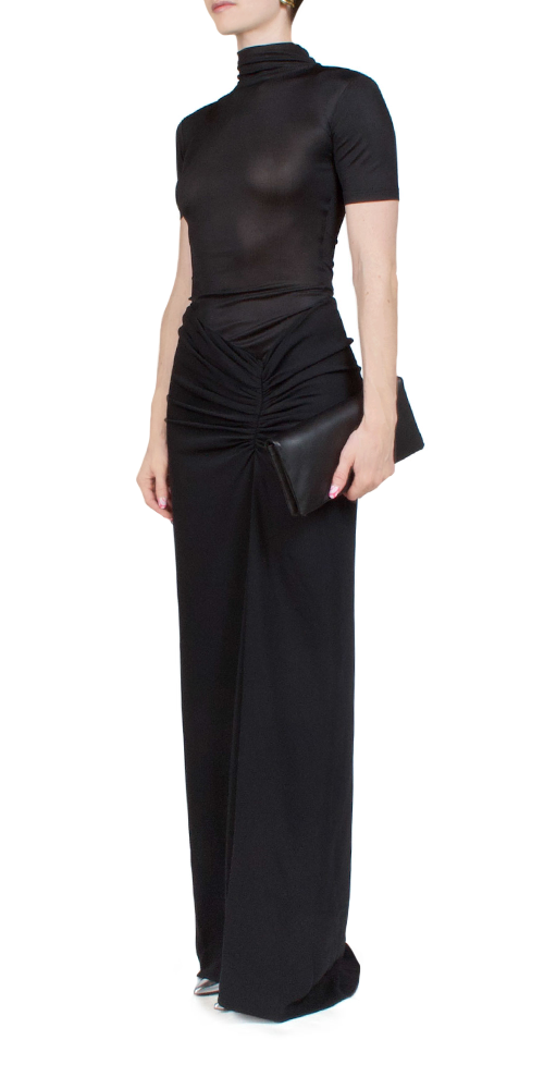 Fusion Ruched Tee Gown - Women's Stylish Casual T-Shirt Dress for Summer, Lounge & Beach Wear | Perfect for Outings, Vacations & Relaxing at Home
