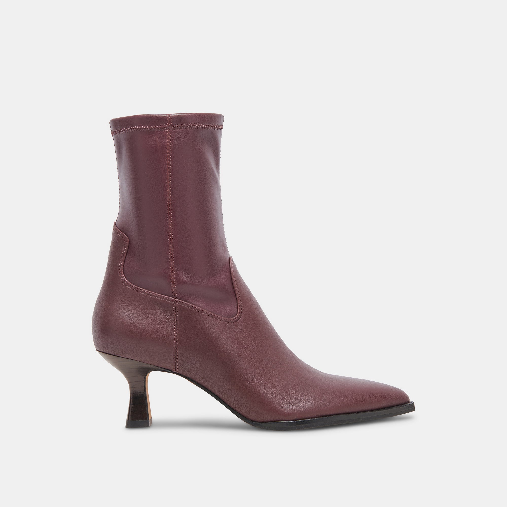 ARYA Wide Calf Boots for Women - Genuine Leather Wine Red Ankle Boots - Comfortable & Stylish for Fall, Winter, and Casual Outfits