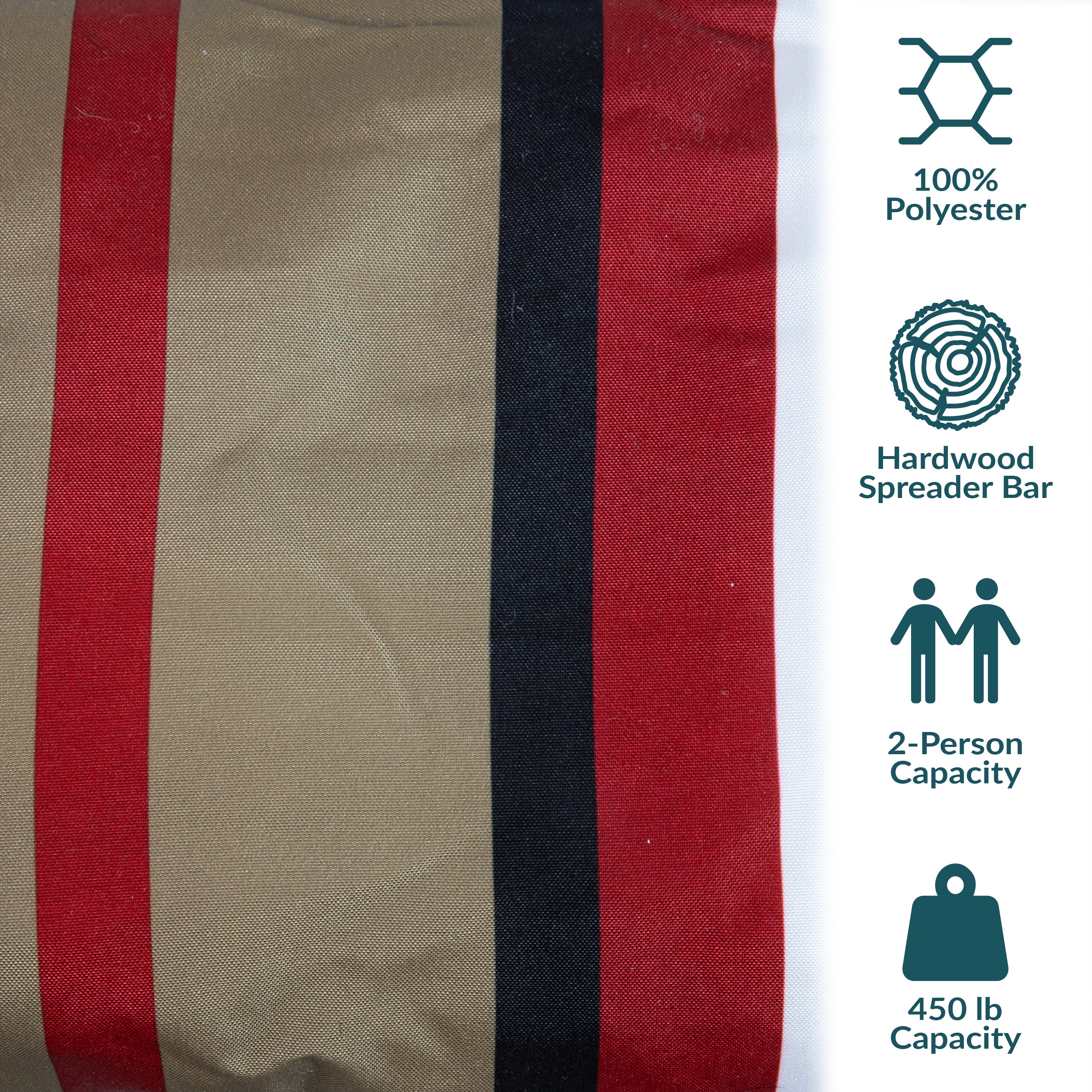 Sunnydaze 2 Person Extra Large Quilted Outdoor Hammock - 77.5