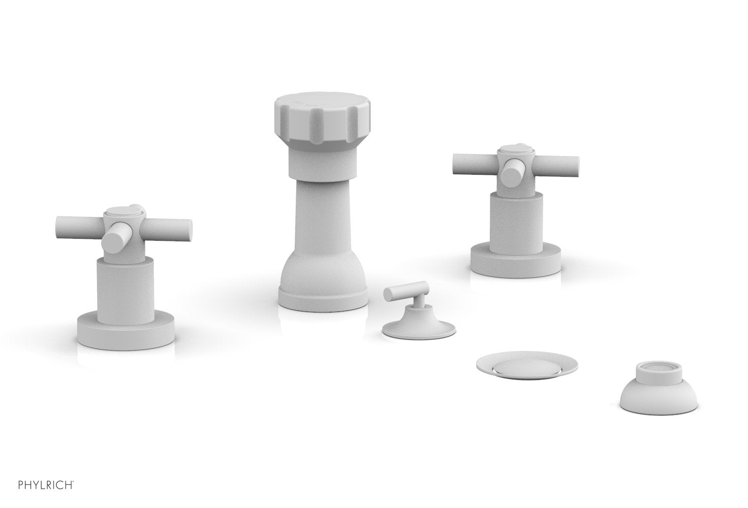 Premium 4-Hole Bidet Faucet Set with Tubular Cross Handles - D4134 Model for Modern Bathroom Upgrade | Perfect for Toilet Bidet Installation & Bathroom Renovation Projects