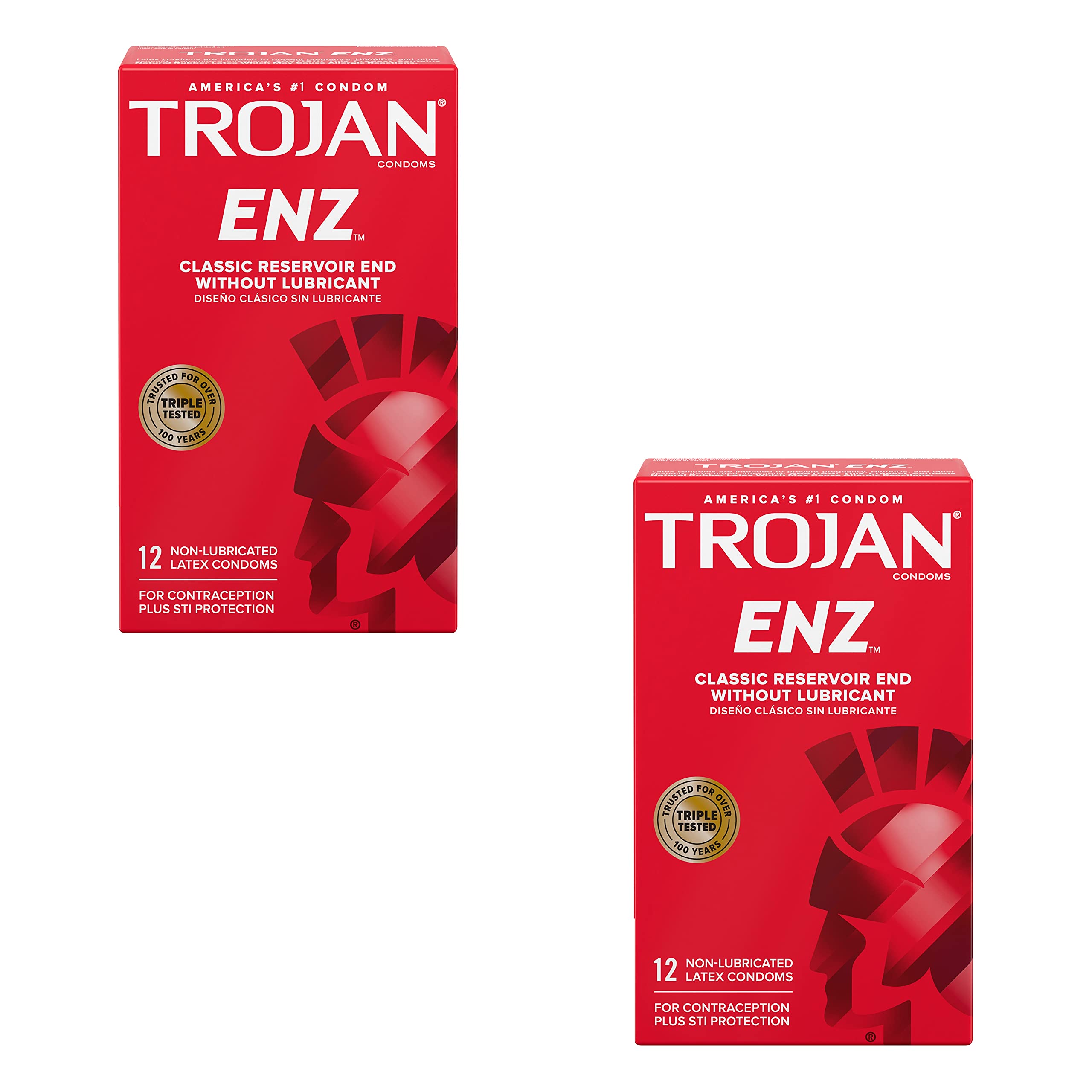 ENZ Non-Lubricated Latex Condoms - 12 Count (2 Boxes of 6) | Ultra Thin & Sensitive for Maximum Pleasure | Perfect for Safe Sex, Birth Control & Intimate Protection
