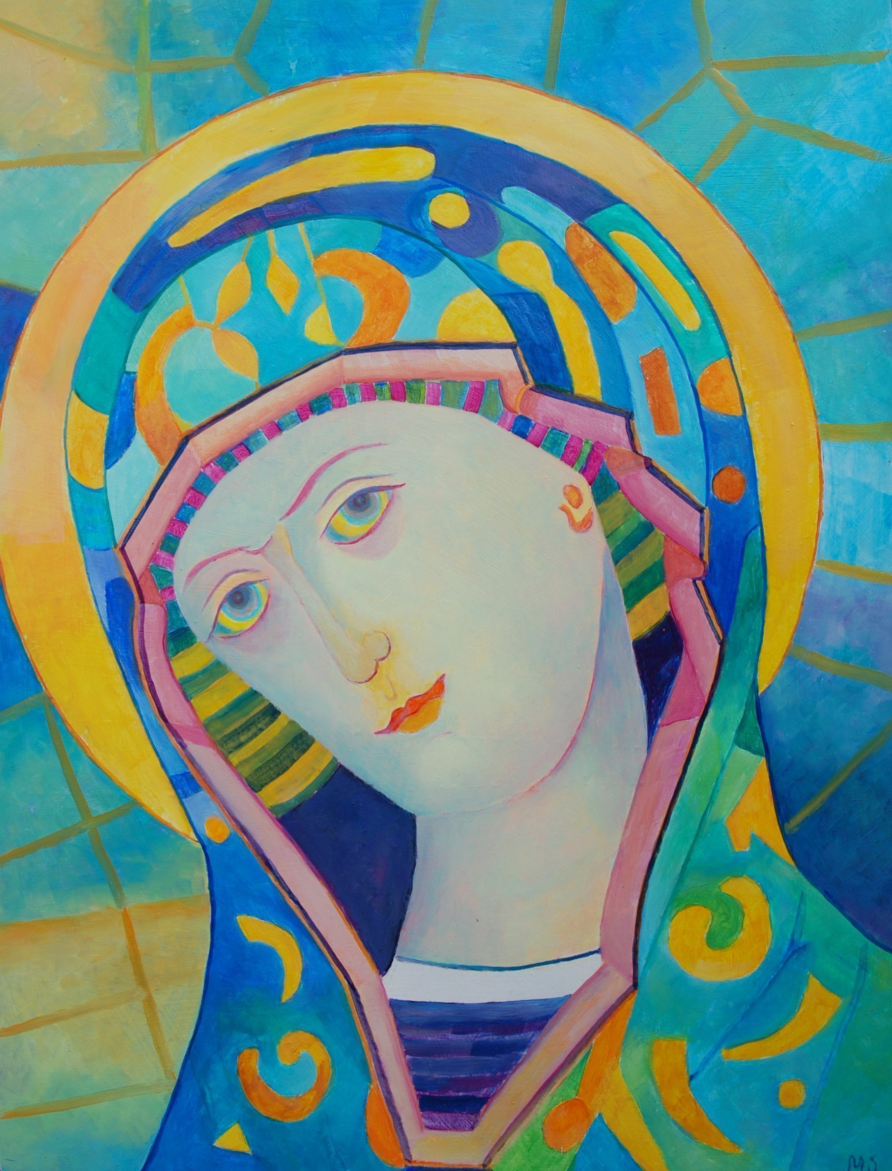 Virgin Mary Canvas Print 18x24 - Our Lady Blessed Mother Catholic Artwork - Immaculate Conception Painting - Perfect for Home Decor, Church Altar & Religious Gifts