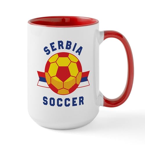White/Red Inside - Serbia Soccer Mugs