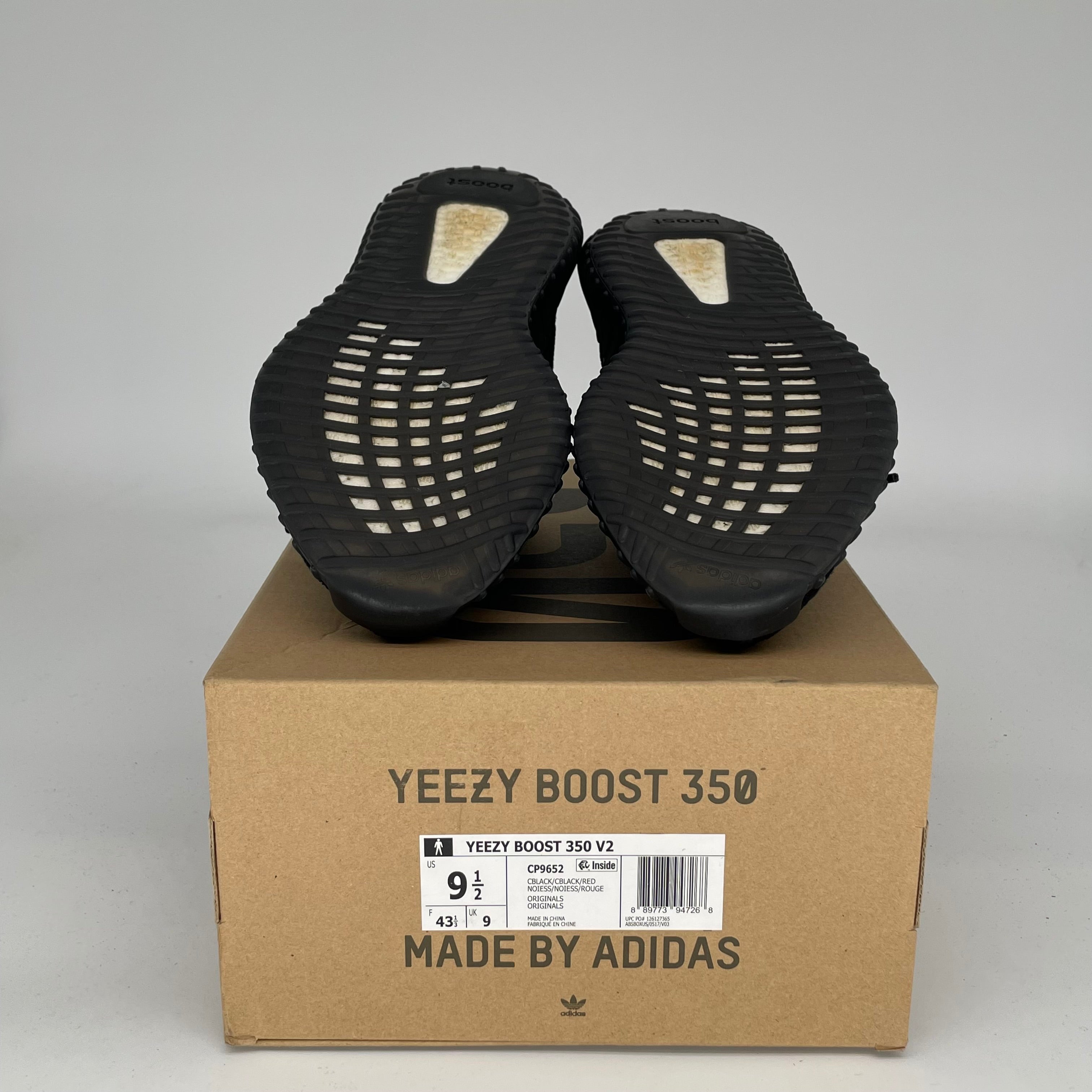 Adidas Yeezy Boost 350 V2 'Bred' Black Red - Men's Size 9.5 CP9652 | Running Shoes, Sneakers for Gym, Workout & Casual Wear