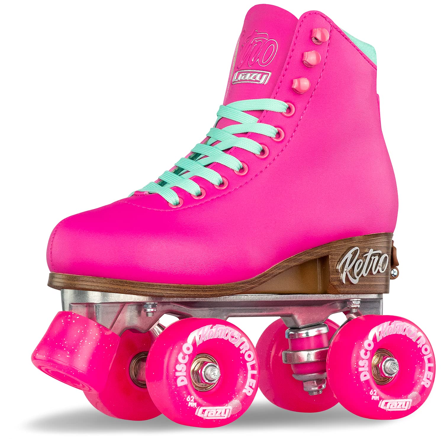 Crazy Skates Retro Roller Skates - Adjustable & Fixed Sizes | Classic Quad Roller Skates for Men, Women & Kids | Perfect for Roller Rinks, Outdoor Skating & 80s Themed Parties
