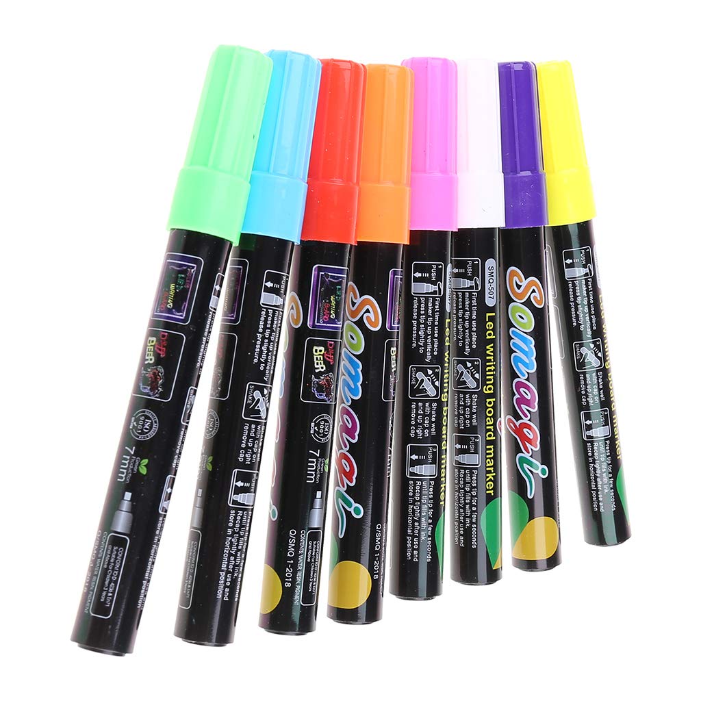 8 Pack Liquid Chalk Markers - Erasable Chalkboard Pens for Blackboards, Windows & Glass | Wet Dry Erase Washable Markers for Restaurants, Classrooms & Home Decor