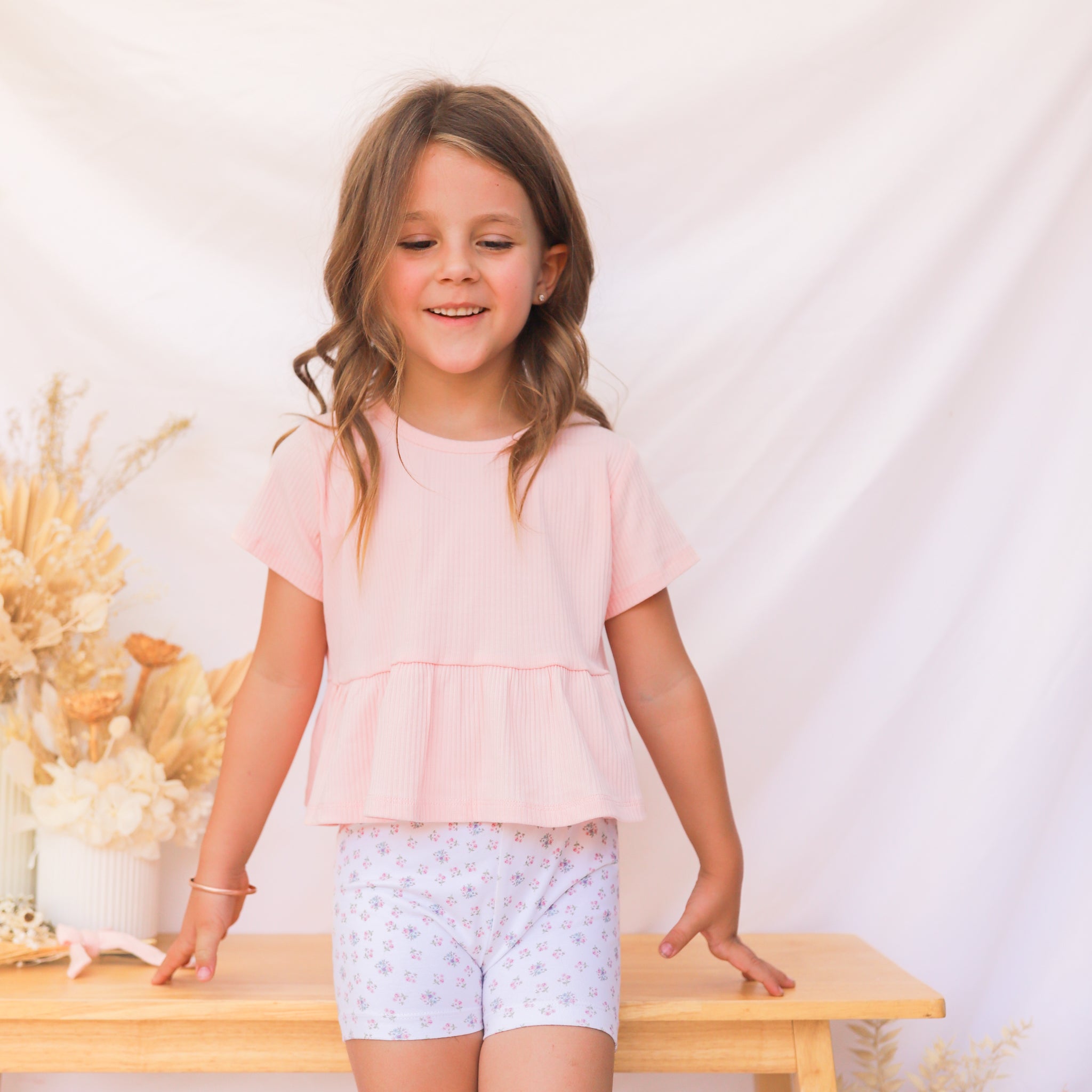 Cozy Ruffle Top Women's Blouse - Soft Peach Dust Color | Casual & Date Night Outfit