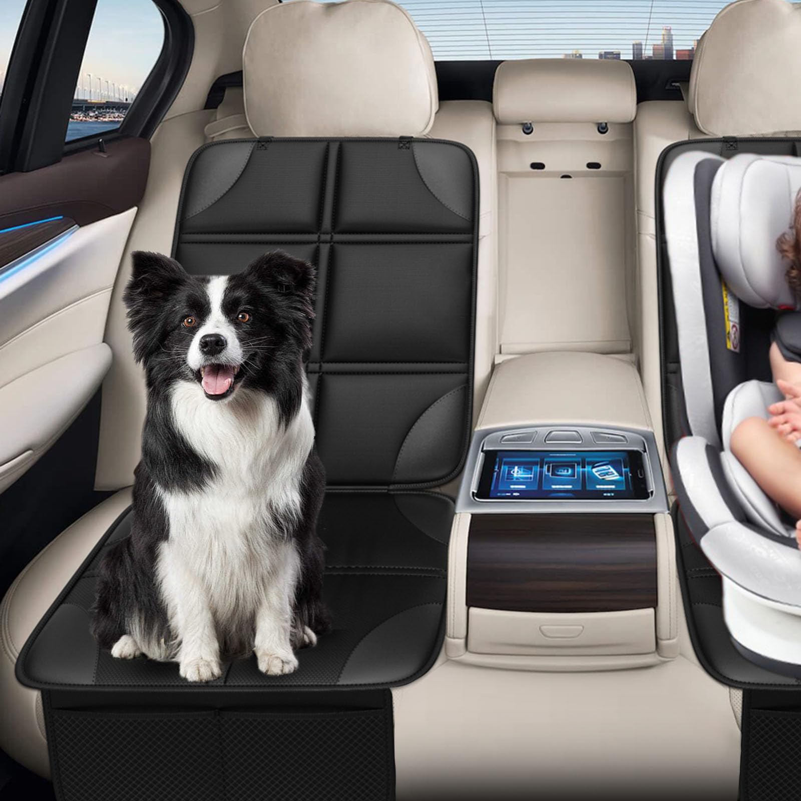 Premium Car Seat Protector for Baby - Thick Padding & Non-Slip Backing to Prevent Dents in Vehicles - Ideal for Sedans, SUVs, and Trucks - Perfect for Family Travel and Child Safety
