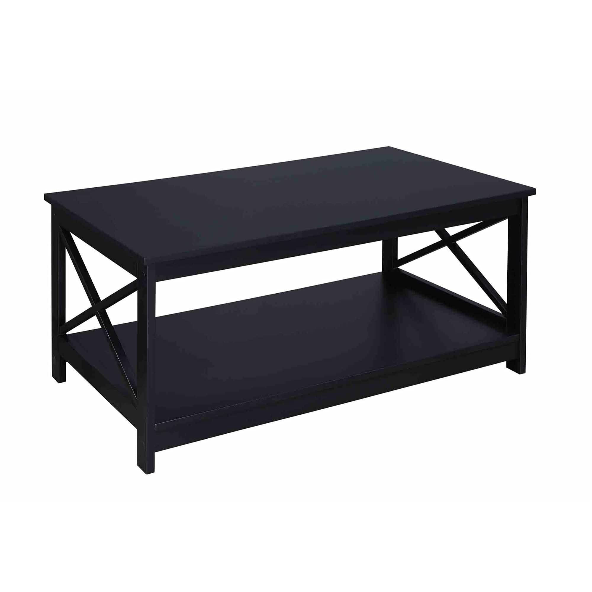 Modern Oxford Coffee Table with Shelf - Stylish Living Room Furniture for Home Decor, Perfect for Holding Books, Magazines, and Displaying Decorations