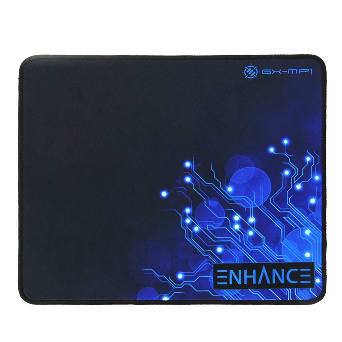 ENHANCE Small Gaming Mouse Pad 12.6x10.6 Inches - Non-Slip Rubber Base Mouse Mat with Anti-Fray Stitching & Smooth Cloth Surface for Precise Tracking - Professional Esports Mousepad for PC, Laptop, Office & Gaming (Blue)