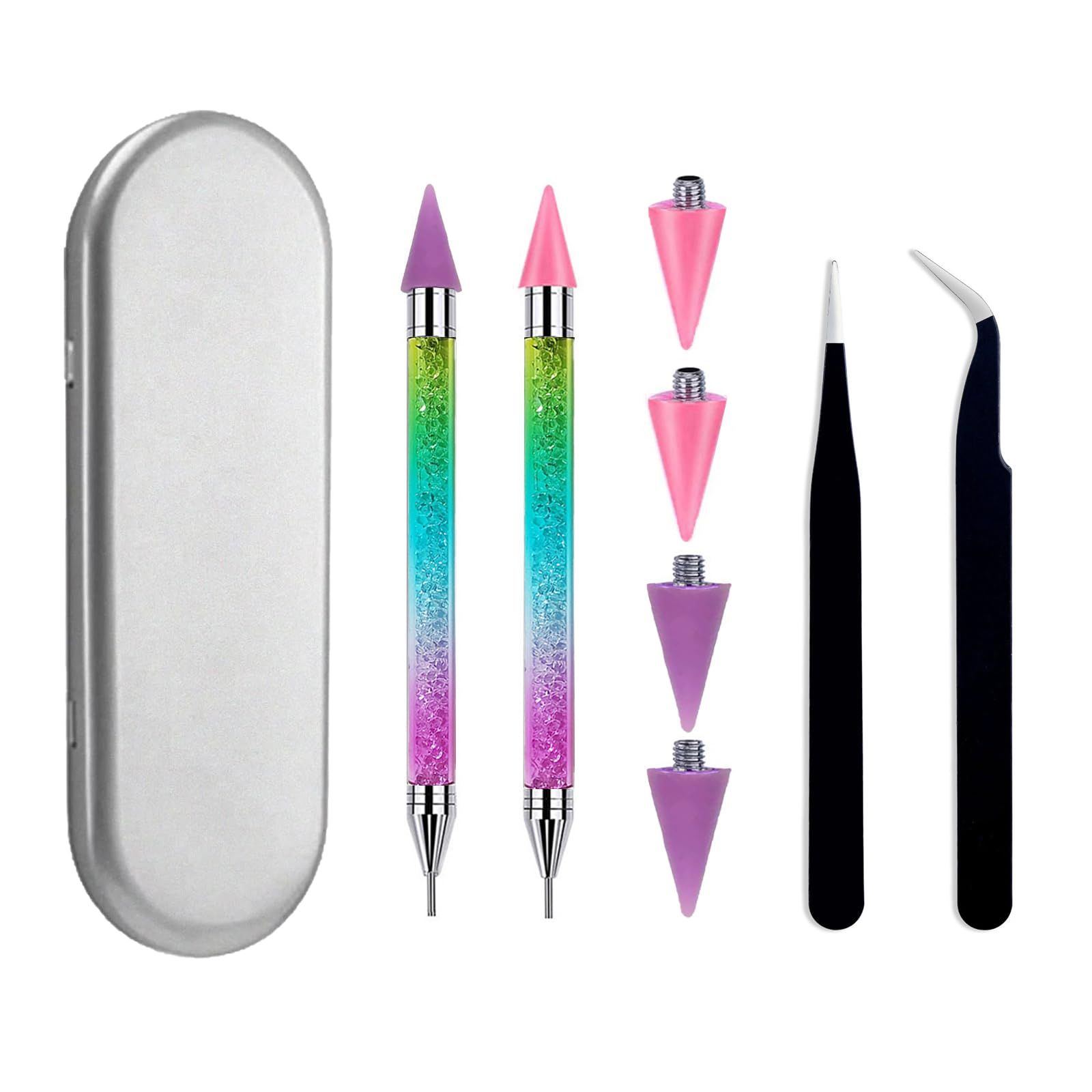 **Rhinestone Picker Tool with 6 Wax Tips – Nail Rhinestone Applicator for Nail Art & DIY – Dotting Pen for Rhinestone Pickup & Decoration – Perfect for Manicures, Nail Extensions & Crafting**