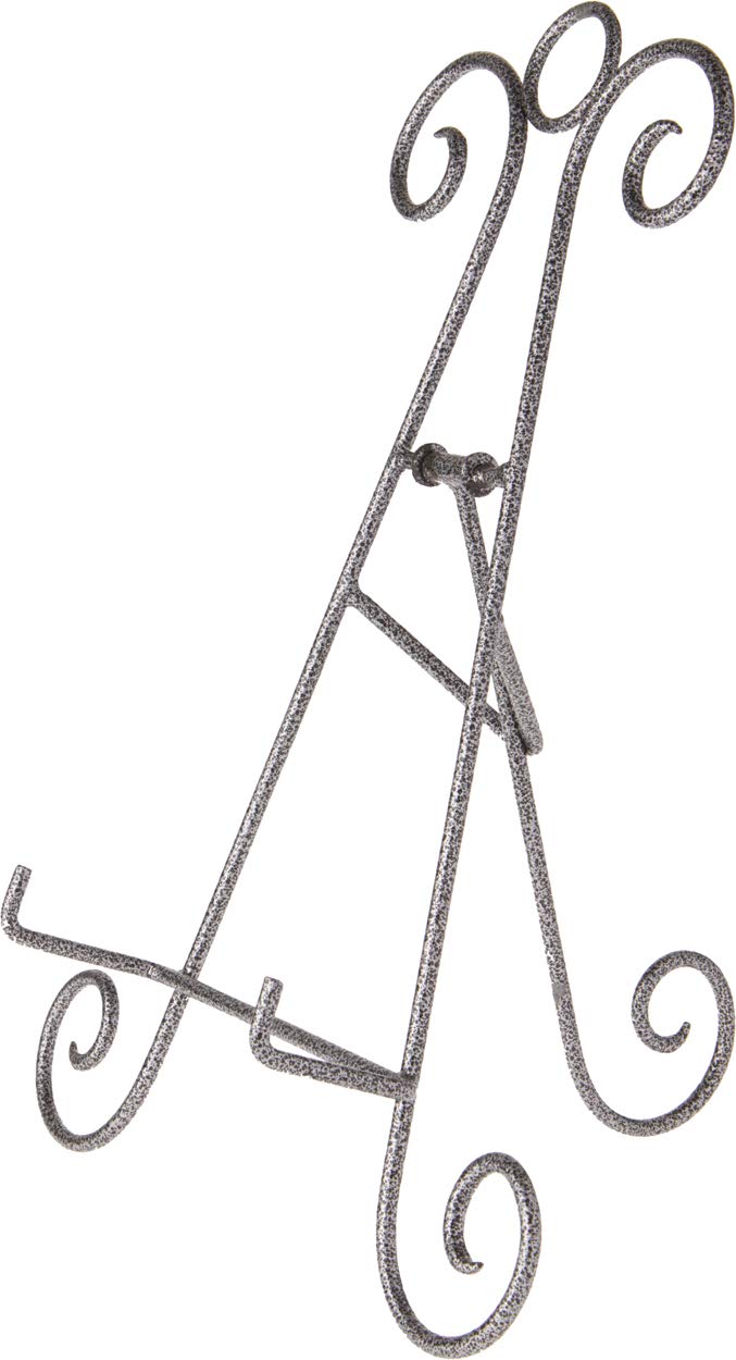 Antique Silver Collapsible Easel Stand for Plates - 15