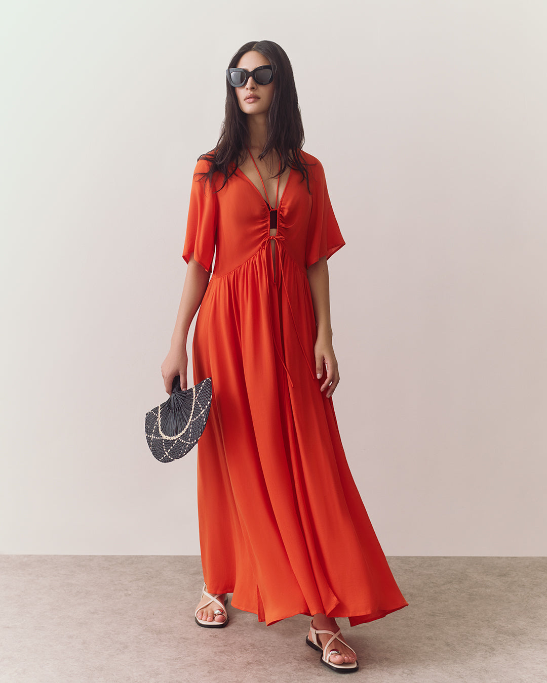 Stylish Tencel Tie Front Cover Up - Lightweight Beach Dress, Summer Swimwear Cover, Boho Chic Loungewear for Women - Perfect for Poolside, Vacation & Casual Outings