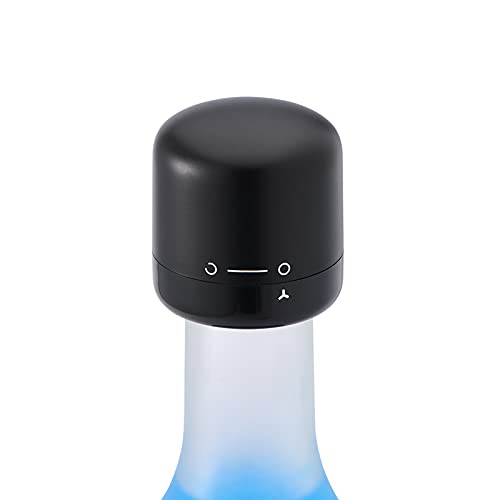 Premium Silicone Wine Stoppers Set of 2 - Airtight Seal for Liquor & Wine Bottles, Leak-Proof Design, Keep Beverages Fresh Longer - Perfect for Home Bars, Parties & Gifts (Black, 202201A)