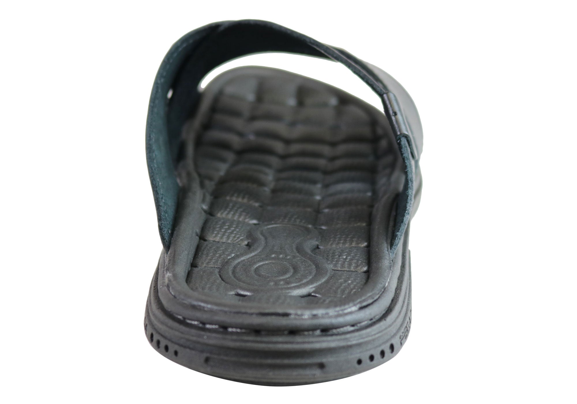 Belmain Men's Leather Cushioned Slide Sandals - Comfortable Brazilian-Made Slippers for Home, Pool & Beach Wear