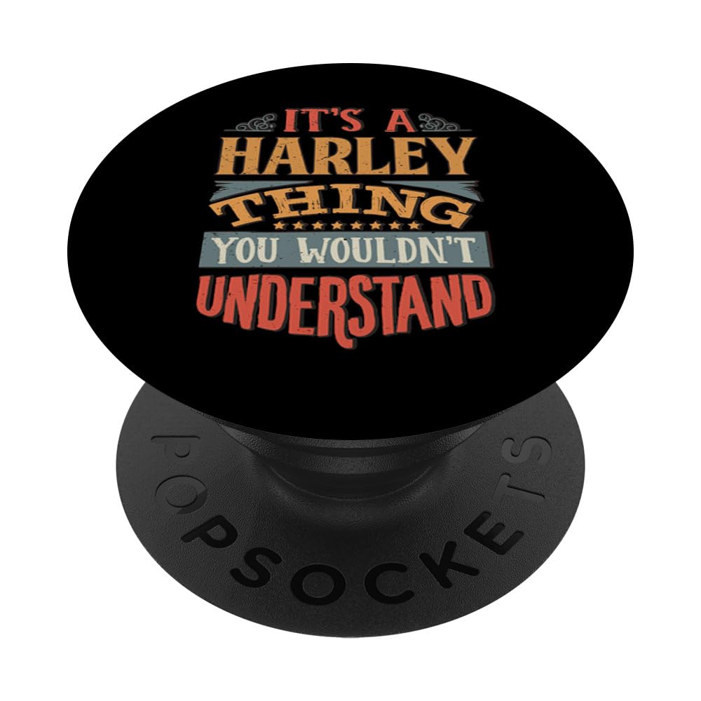 Harley Name PopSockets Standard PopGrip - Black Phone Grip & Stand for iPhone 11, Samsung Galaxy - Perfect for Selfies, Video Calls & Secure Phone Handling