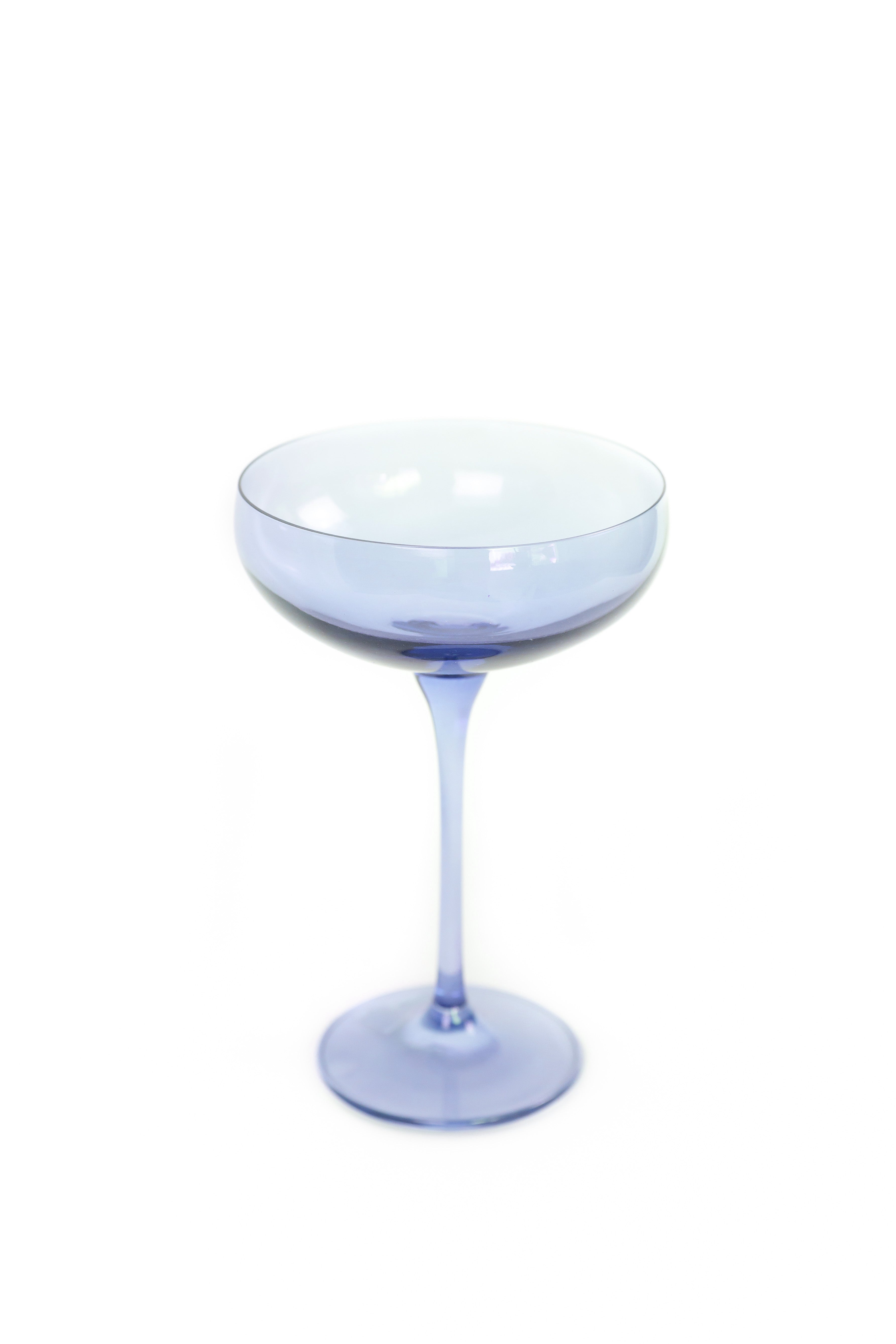 Estelle Colored Champagne Coupe Glasses Set of 2 - Elegant Cobalt Blue Stemware for Wedding Toasts & Cocktail Parties