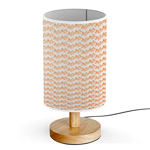 ARTSYLAMP - Wood Base Decorative Desk & Bedside Lamp with Simple Cute Small Flowers - Perfect for Home Office, Bedroom Nightstand, and Living Room Decor