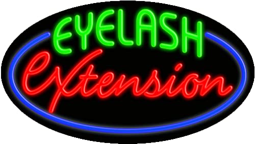 Eyelash Extension Glass Neon Sign #14386 | Handmade in USA | Perfect for Salon Decor, Beauty Studio Lighting & Instagrammable Wall Art