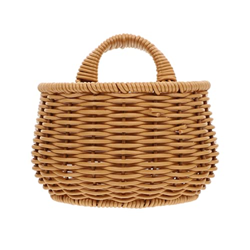 Natural Rattan Wall Hanging Basket - Multipurpose Storage Organizer for Fruits, Vegetables, Snacks & Flowers | Perfect for Kitchen, Pantry, Dining Room & Home Decor